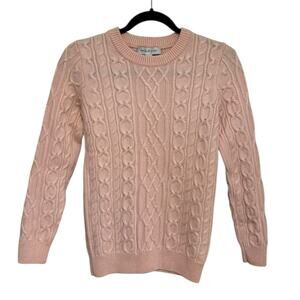 Amour Vert 100% Wool Cable Knit Sweater in Blush Pink - Size XS
